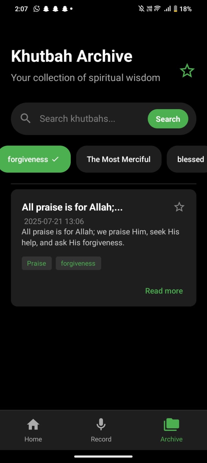 AI Khutba Summary Generator screen 20